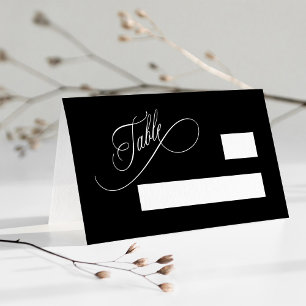 Zwart Romantisch Swirly Typografie Bruiloft