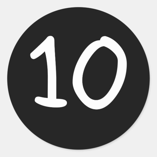 Zwart Rond aangepaste nummer Sticker (Voorkant)