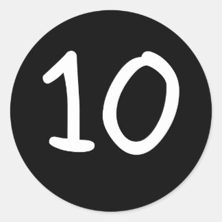Zwart Rond aangepaste nummer Sticker
