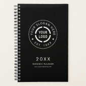 Zwart Ronde Custom Logo business branded Planner (Voorkant)
