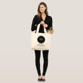 Zwart Ronde vormmerk op jumbo-Canvas tas (Voorkant (model))