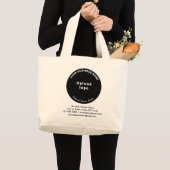 Zwart Ronde vormmerk op jumbo-Canvas tas (Voorkant (product))