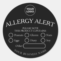 Zwart Ronde Wit Zwart Voedsel Allergie Alert Stick