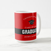 Zwart-rood Afstuderen - Aangepaste koffie Mok (Voorkant rechts)