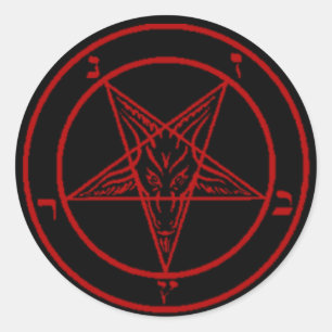 Zwart/Rood Baphomet Stickers