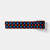 Zwart Rood Blauw Stippen Design  Lint (Voorkant)