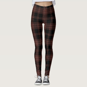 Zwart, rood, Bucceer-kleuren, tritartan; geplakt p Leggings