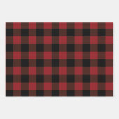 Zwart Rood Buffel Plaid Patroon Inpakpapier Vel (Voorkant 3)