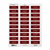 Zwart Rood Buffel Plakt Eenvoudig Script Etiket (Full Sheet)