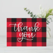 Zwart-rood buffelhart bedankkaart (Staand voorkant)