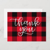 Zwart-rood buffelhart Hartelijk dank Briefkaart (Voorkant / Achterkant)