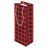 Zwart-rood Check Buffalo Lumberjack Pset Wijn Cadeautas (Achterkant Gekanteld)