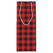 Zwart-rood Check Buffalo Lumberjack Pset Wijn Cadeautas (Achterkant)