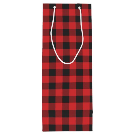 Zwart-rood Check Buffalo Lumberjack Pset Wijn Cadeautas (Achterkant)