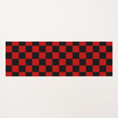 Zwart + Rood Check Checkerboard Patroon Yogamat (Achterkant (horizontaal))
