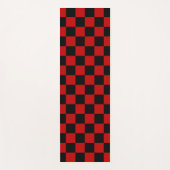 Zwart + Rood Check Checkerboard Patroon Yogamat (Voorkant)