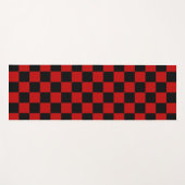 Zwart + Rood Check Checkerboard Patroon Yogamat (Voorkant (horizontaal))