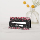 Zwart rood confetti verjaardagsfeestje (Voorkant)