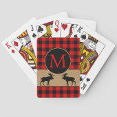 Zwart Rood Country Buffalo Lumberjack Plaid Patroo Pokerkaarten (Achterkant)