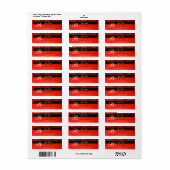 ZWART ROOD DAMASKER MONOGRAM ETIKET (Full Sheet)