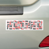 Zwart-rood Dank u Word Cloud Bumpersticker (Op auto)