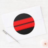 Zwart Rood Dual Race Stripes Sticker (Envelop)