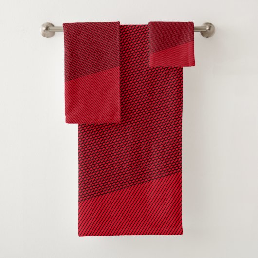 Zwart-rood elegant Abstract, modern minimaal Bad Handdoek (Insitu)