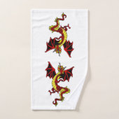 Zwart, rood en gouddraak bad handdoek (Handdoek)