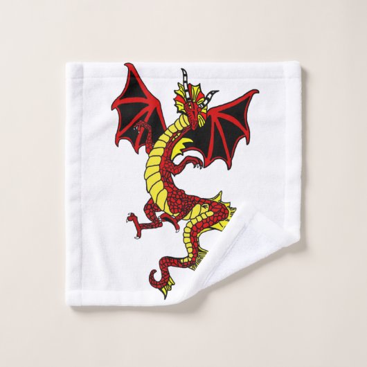 Zwart, rood en gouddraak bad handdoek (Wasdoekje)