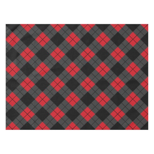 Zwart, rood en grijs geplakt tafelkleed (Voorkant (Horizontaal))