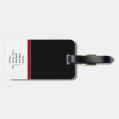 Zwart, rood en steengrijs kleurenblok bagagelabel (Achterkant horizontaal)