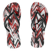 zwart rood en wit abstract teenslippers (Voetbed)