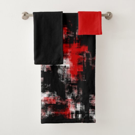 Zwart rood en wit bad handdoek (Insitu)