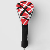 Zwart, rood en wit grafisch golfheadcover (Voorkant)