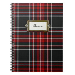 Zwart, rood en wit Tartan Notitieboek