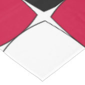Zwart, rood en wit visoog tafelkleed (Gekanteld)