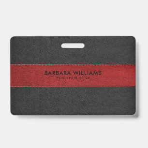 Zwart & Rood Faux leer Badge
