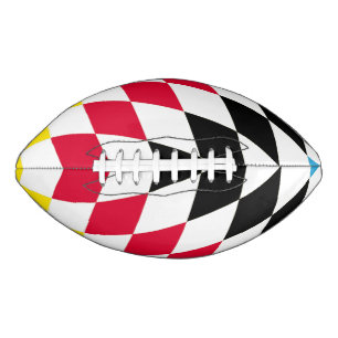 Zwart Rood Geel Blauw Beieren Diamant Vlag Patroon American Football