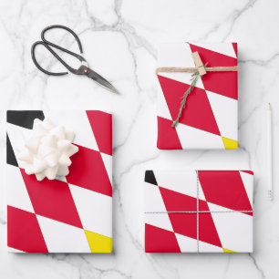 Zwart Rood Geel Blauw Beieren Diamant Vlag Patroon Inpakpapier Vel