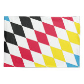 Zwart Rood Geel Blauw Beieren Diamant Vlag Patroon Kussensloop (Achterkant)