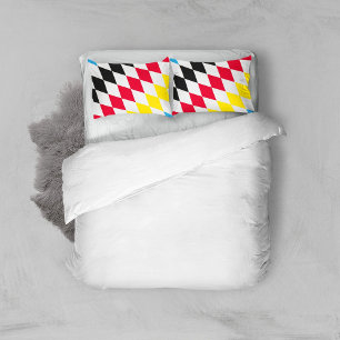 Zwart Rood Geel Blauw Beieren Diamant Vlag Patroon Kussensloop