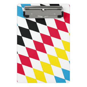 Zwart Rood Geel Blauw Beieren Diamant Vlag Patroon Mini Klembord