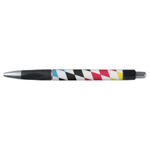 Zwart Rood Geel Blauw Beieren Diamant Vlag Patroon Pen
