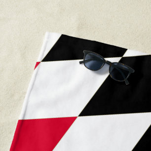 Zwart Rood Geel Blauw Beieren Diamant Vlag Patroon Strandlaken