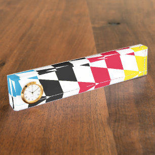 Zwart Rood Geel Blauw Beieren Diamanten Vlag Patro Naambordje