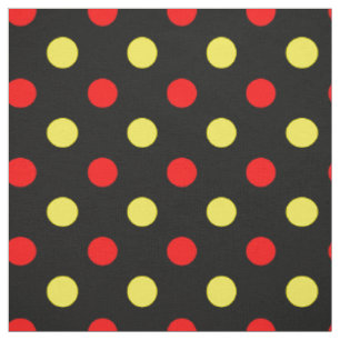 Zwart Rood Geel Stippen Design Stof