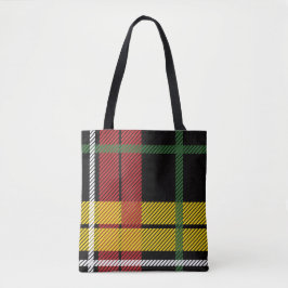 Zwart Rood Geel Wit Plaid Tartan Buffel Print Draagtas