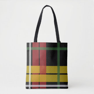 Zwart Rood Geel Wit Plaid Tartan Buffel Print Draagtas