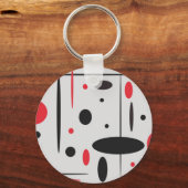 Zwart-rood geometrisch patroon sleutelhanger (Voorkant)