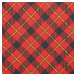 Zwart-rood geplakt patroon Tartan Stof